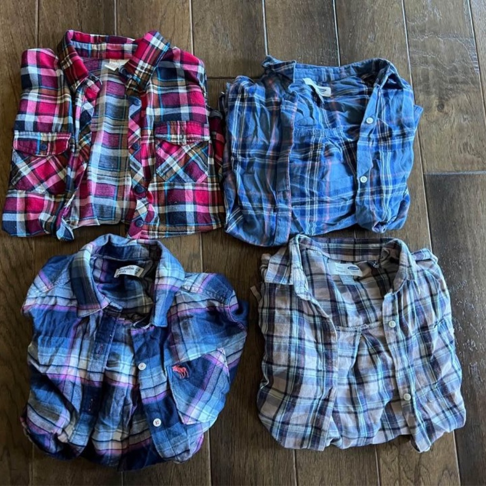 Girls Flannels - Abercrombie and Old Navy